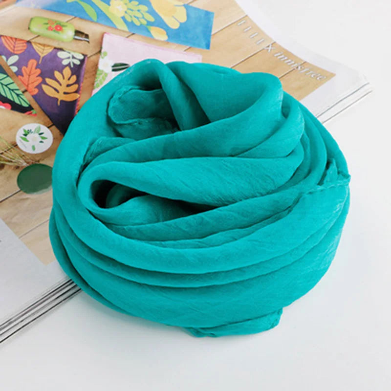 Korean Solid Color Chiffon Square Silk Scarf  70x70CM Summer Sunscreen Thin Transparent Gauze Neck Protection Woman's Shawl P71