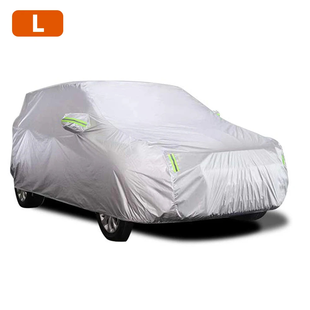 Car Cover Full Covers with Reflective Strip Dustproof UV Scratch-Resistant Sunscreen Protection for 4X4/SUV Business Car