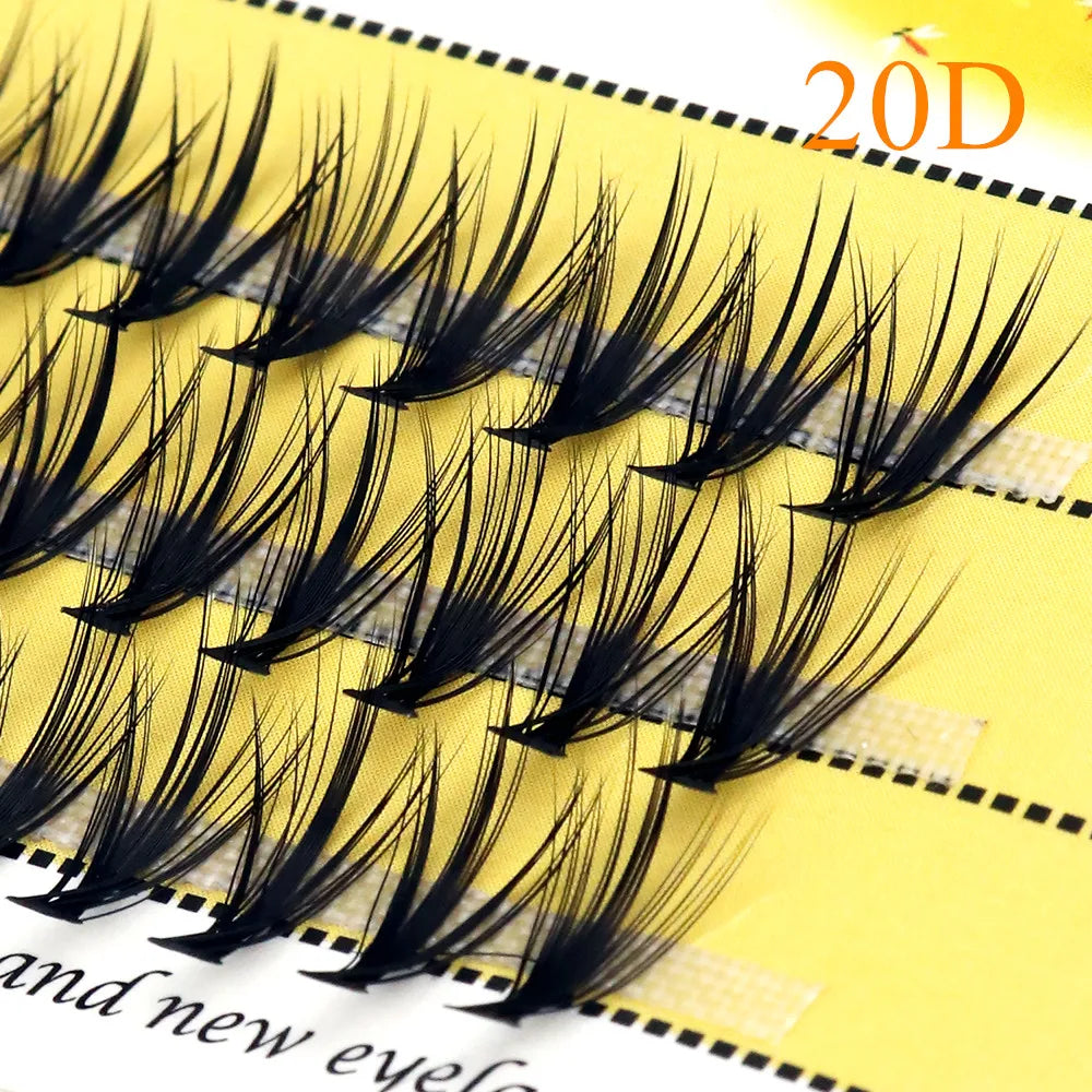 20/30D Natural False Eyelashes 1 box/60 cluster Eyelash Extension 3D Russia individual Eyelashes bunches Makeup Lashes wholesale