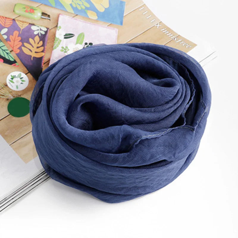 Korean Solid Color Chiffon Square Silk Scarf  70x70CM Summer Sunscreen Thin Transparent Gauze Neck Protection Woman's Shawl P71