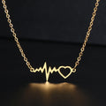 Stainless Steel Necklaces Heartbeat Lightning Lover Pendant Chain Collar Charm Fashion Necklace For Women Jewelry Party Gifts
