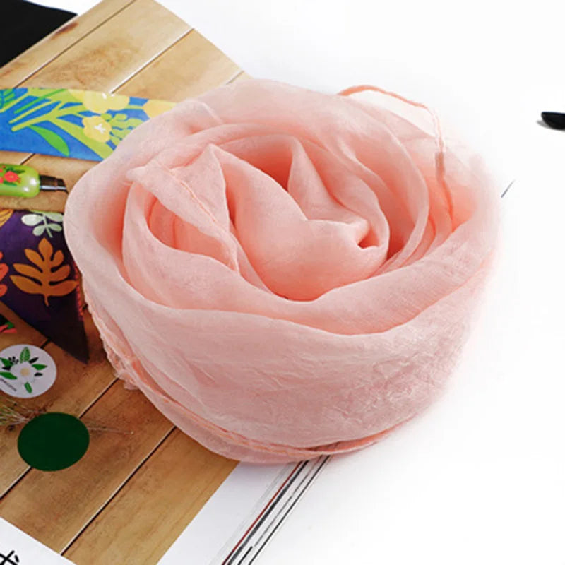 Korean Solid Color Chiffon Square Silk Scarf  70x70CM Summer Sunscreen Thin Transparent Gauze Neck Protection Woman's Shawl P71