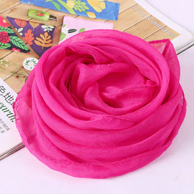 Korean Solid Color Chiffon Square Silk Scarf  70x70CM Summer Sunscreen Thin Transparent Gauze Neck Protection Woman's Shawl P71
