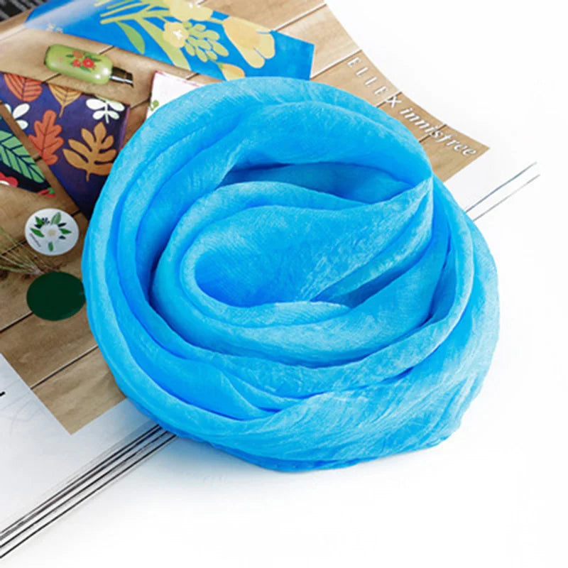 Korean Solid Color Chiffon Square Silk Scarf  70x70CM Summer Sunscreen Thin Transparent Gauze Neck Protection Woman's Shawl P71