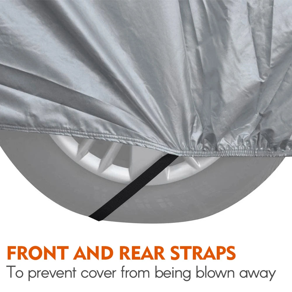 Car Cover Full Covers with Reflective Strip Dustproof UV Scratch-Resistant Sunscreen Protection for 4X4/SUV Business Car