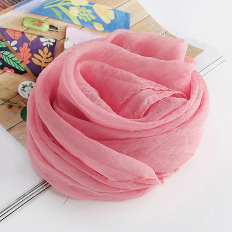 Korean Solid Color Chiffon Square Silk Scarf  70x70CM Summer Sunscreen Thin Transparent Gauze Neck Protection Woman's Shawl P71