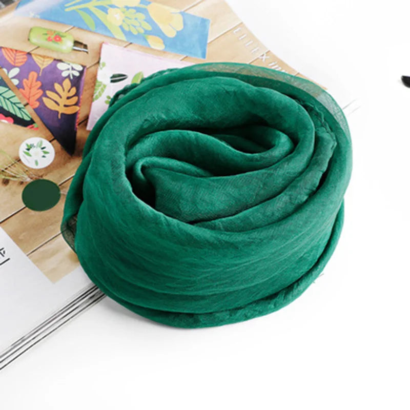 Korean Solid Color Chiffon Square Silk Scarf  70x70CM Summer Sunscreen Thin Transparent Gauze Neck Protection Woman's Shawl P71