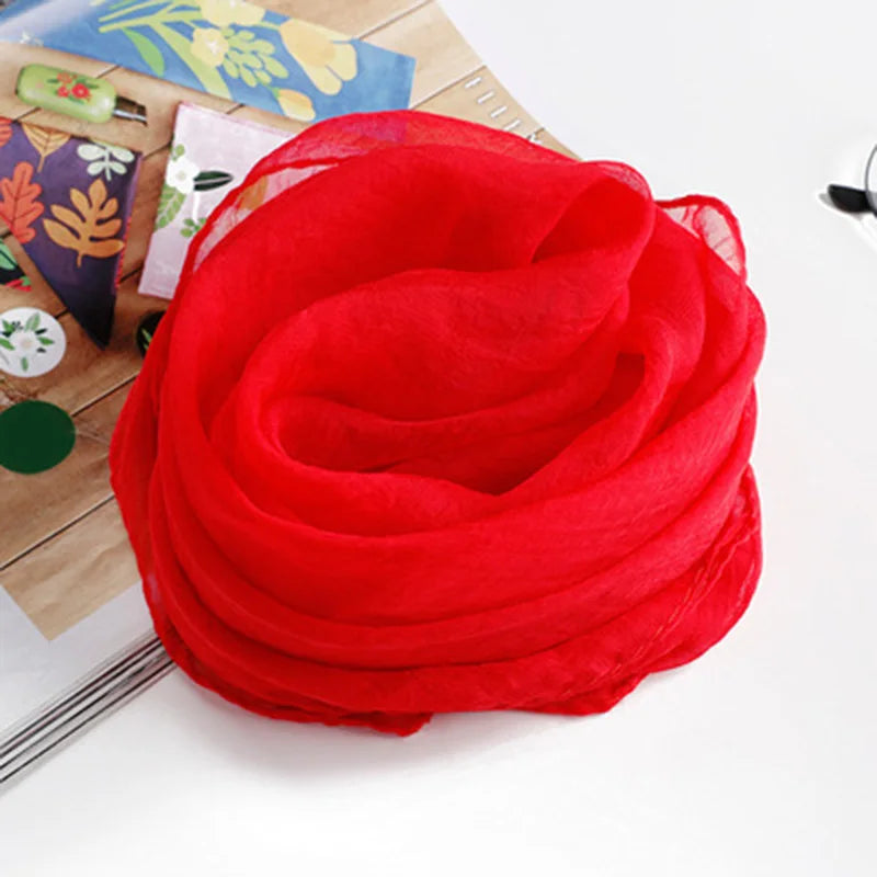 Korean Solid Color Chiffon Square Silk Scarf  70x70CM Summer Sunscreen Thin Transparent Gauze Neck Protection Woman's Shawl P71