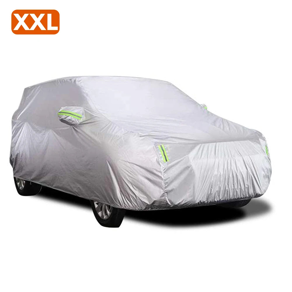 Car Cover Full Covers with Reflective Strip Dustproof UV Scratch-Resistant Sunscreen Protection for 4X4/SUV Business Car