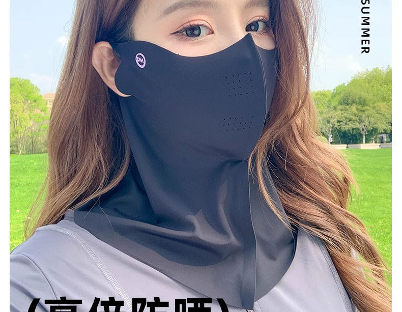Sunscreen mask women's summer riding anti-ultraviolet sunshade breathable driving neck neck protection 3D ice silk mask