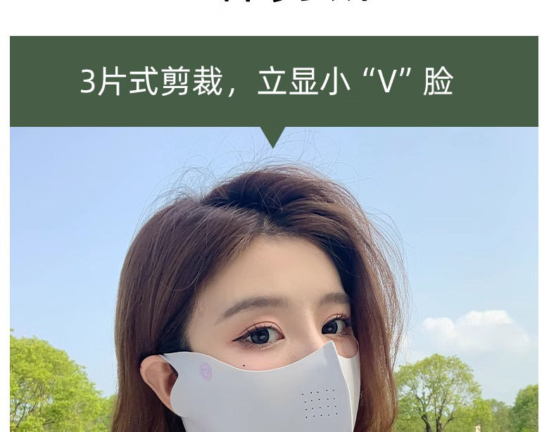 Sunscreen mask women's summer riding anti-ultraviolet sunshade breathable driving neck neck protection 3D ice silk mask