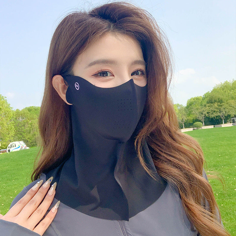 Sunscreen mask women's summer riding anti-ultraviolet sunshade breathable driving neck neck protection 3D ice silk mask