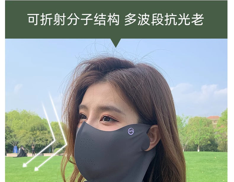 Sunscreen mask women's summer riding anti-ultraviolet sunshade breathable driving neck neck protection 3D ice silk mask