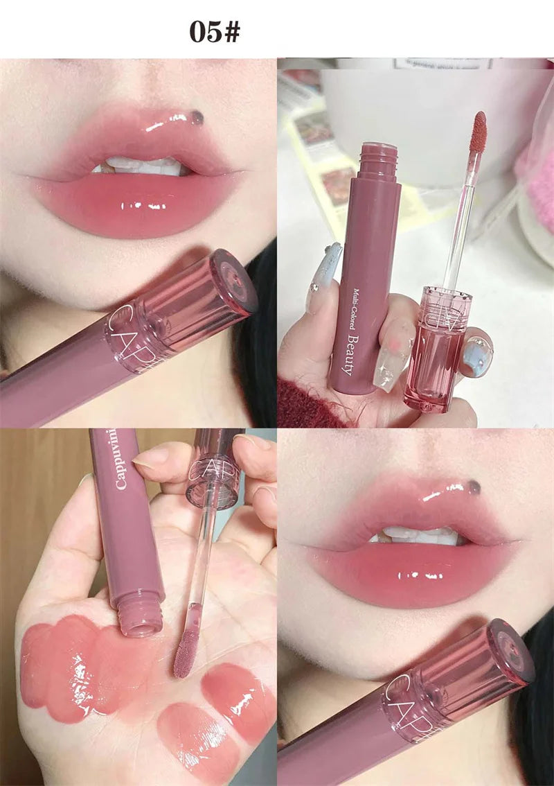 Clear Fruit Juice Lip Gloss Crystal Jelly Moisturizing Lips Oil Lasting No Sticky Sexy Lip Gloss Lipstick Makeups Lips Care