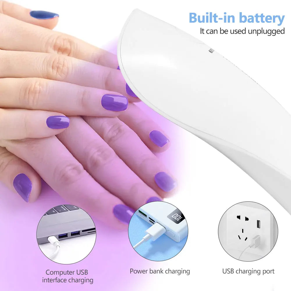 LINMANDA Handheld UV LED Lamp for Nails Drying Lamp Rechargeable Mini Manicure Lamp Nail Dryer For Gel Polish Manicure Tools