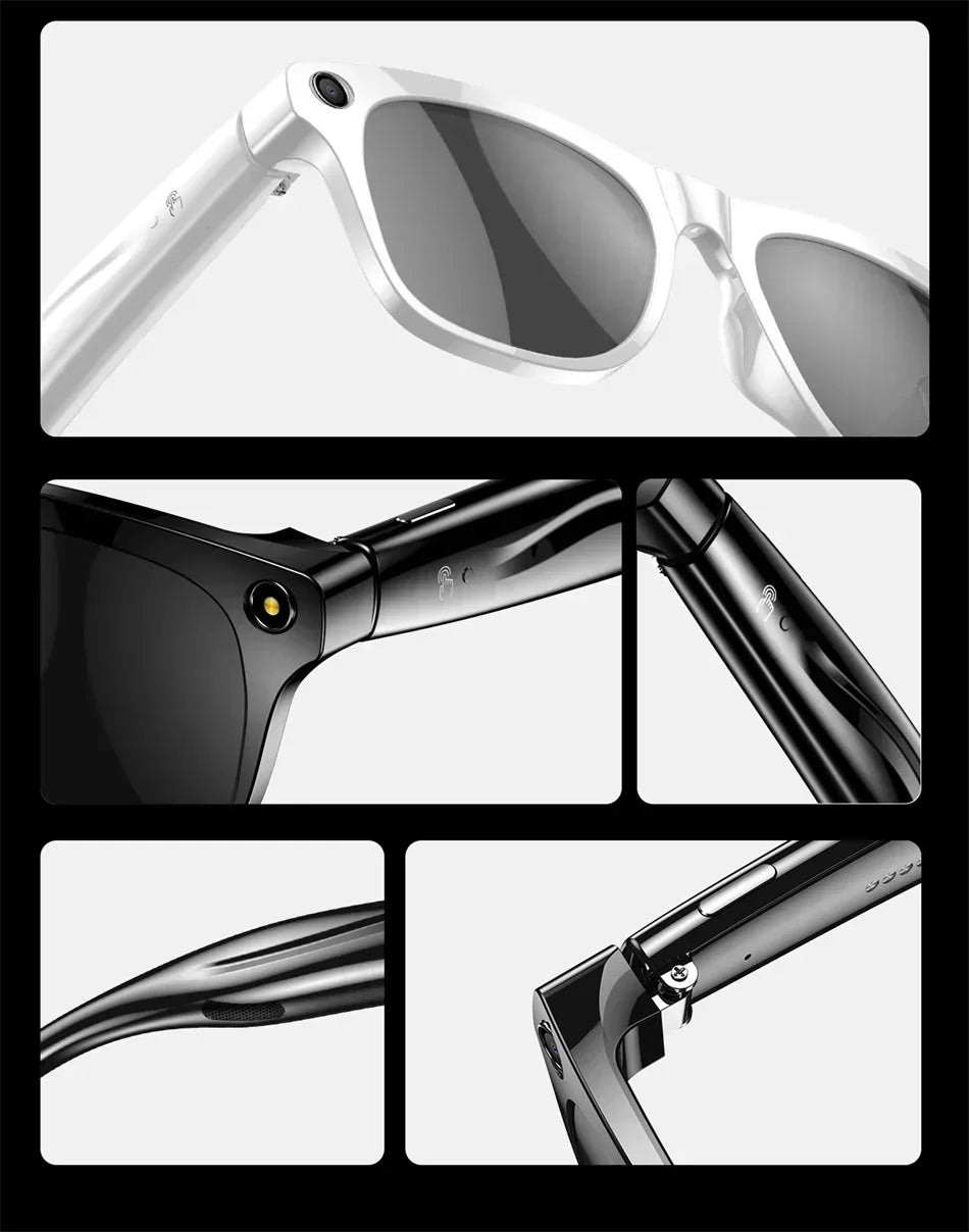 Lenovo AI Smart Glasses With 8K 1200mp Camera Chat Gpt Touch Sport Sunglasses Music Player Bluetooth Calling Voice Assistant