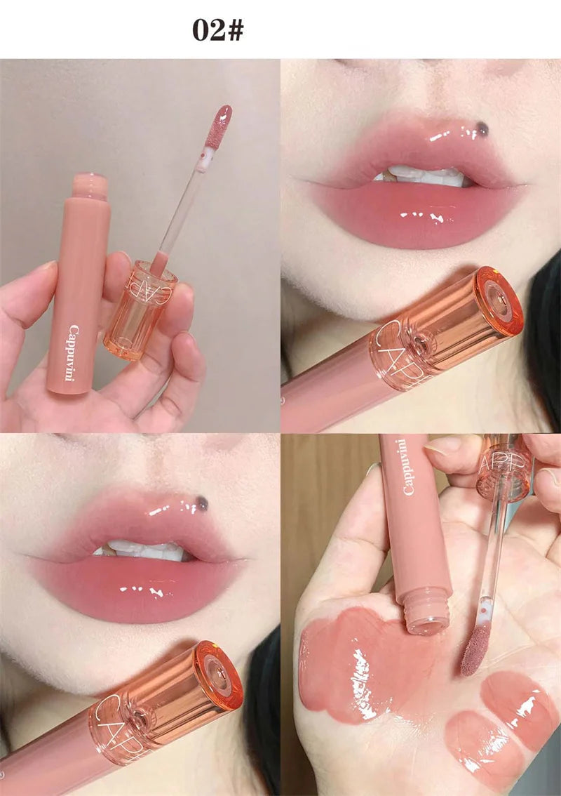 Clear Fruit Juice Lip Gloss Crystal Jelly Moisturizing Lips Oil Lasting No Sticky Sexy Lip Gloss Lipstick Makeups Lips Care