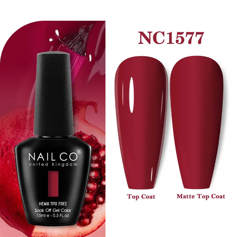 NAILCO 15ml Hema TPO Free Gel Nails Poilsh Vernis Semi Permanent UV Varnish Gel Nail Art Manicure Design TOP BASE Varnish Hybrid