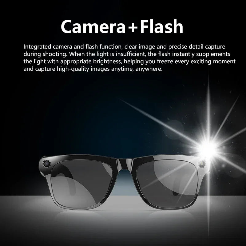 Lenovo AI Smart Glasses With 8K 1200mp Camera Chat Gpt Touch Sport Sunglasses Music Player Bluetooth Calling Voice Assistant