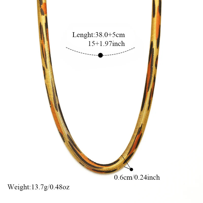 EILIECK 316L Stainless Steel Fashion Snake Pattern Chain Necklace For Women Daily Wear Trendy Neck Chain Waterproof Jewelry Gift