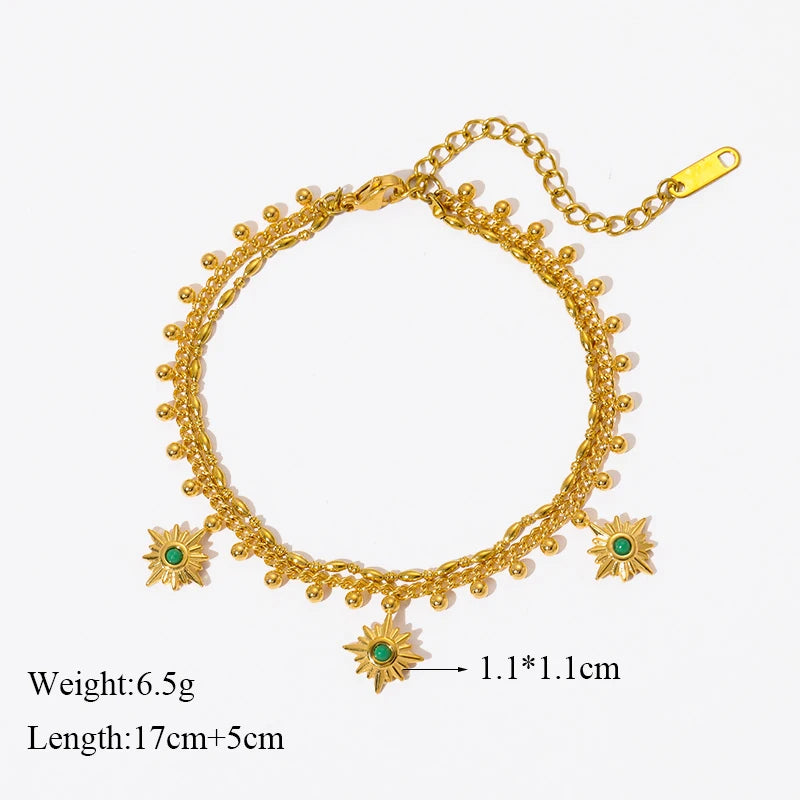 GANPUP 316L Stainless Steel Delicate Pearl Starfish Charms Bracelet For Women 2025 Texture Waterproof Wrist Chain Jewelry Gift