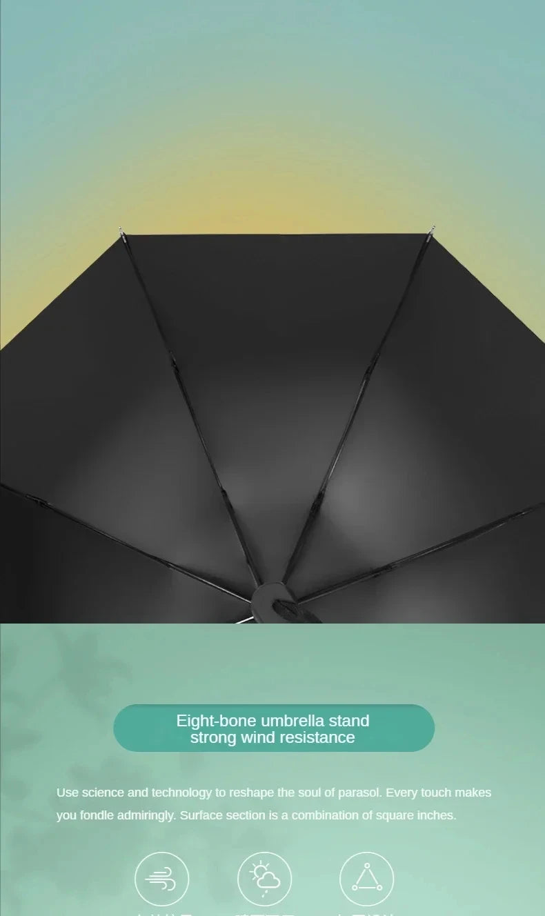 Travel Umbrella Windproof Folding Umbrella for Rain,Compact Umbrella for Car,Lightweight UV Protection Sun Umbrella for Men and