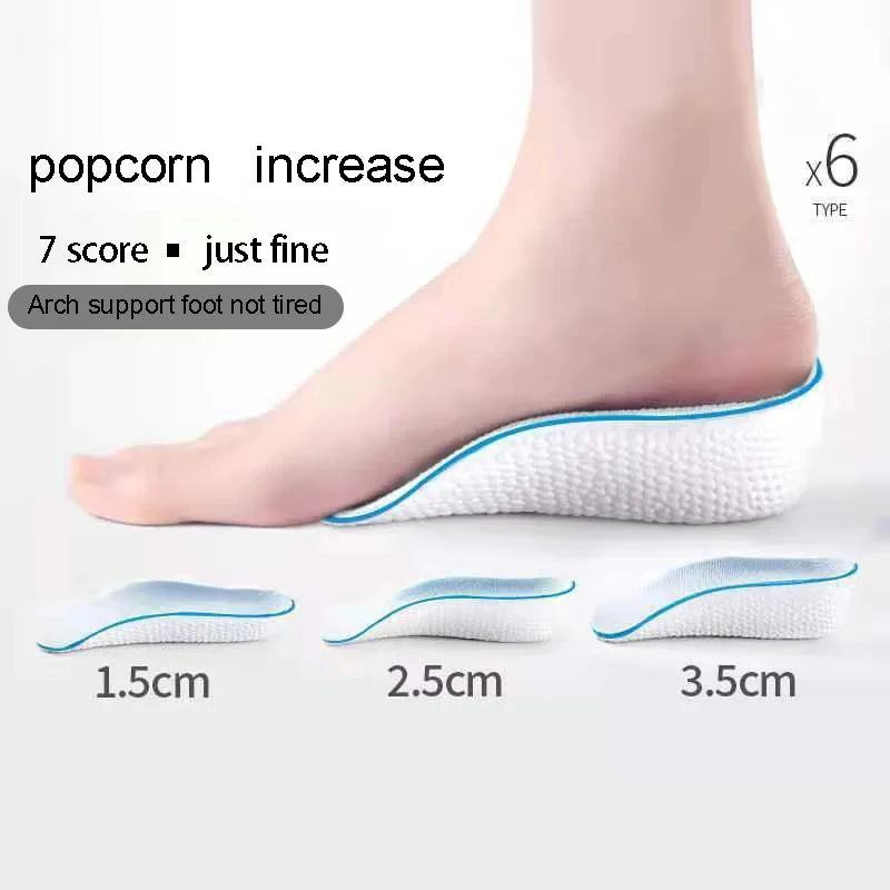 1/2pair 1.5/2.5/3.5 Cm Arch Support Height Increase Insole Elastic Lift Men'S And Women'S Insoles