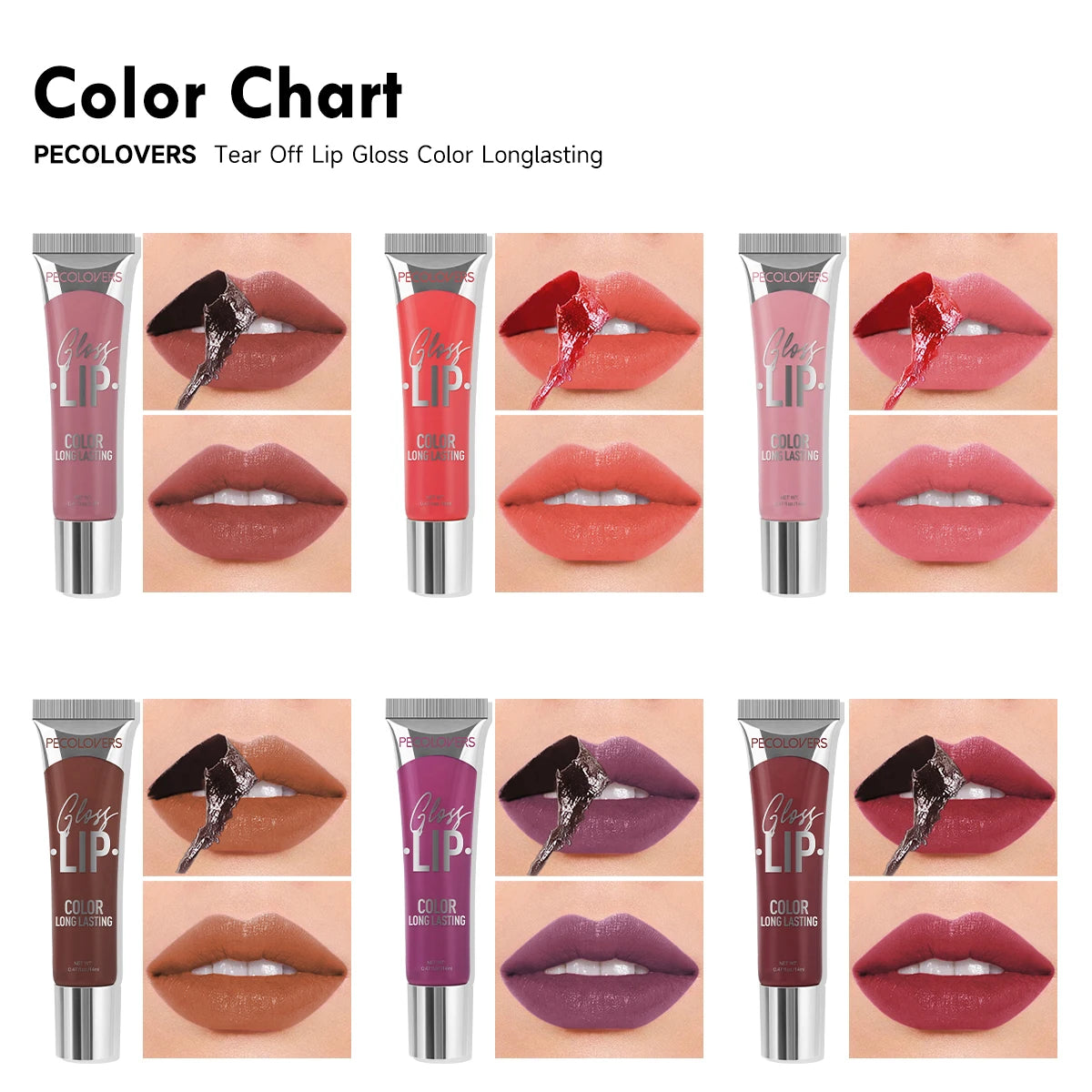 6-color Liquid Peel-off Lip gloss