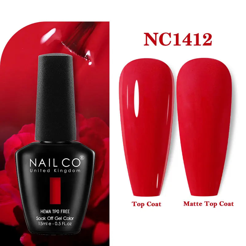 NAILCO 15ml Hema TPO Free Gel Nails Poilsh Vernis Semi Permanent UV Varnish Gel Nail Art Manicure Design TOP BASE Varnish Hybrid