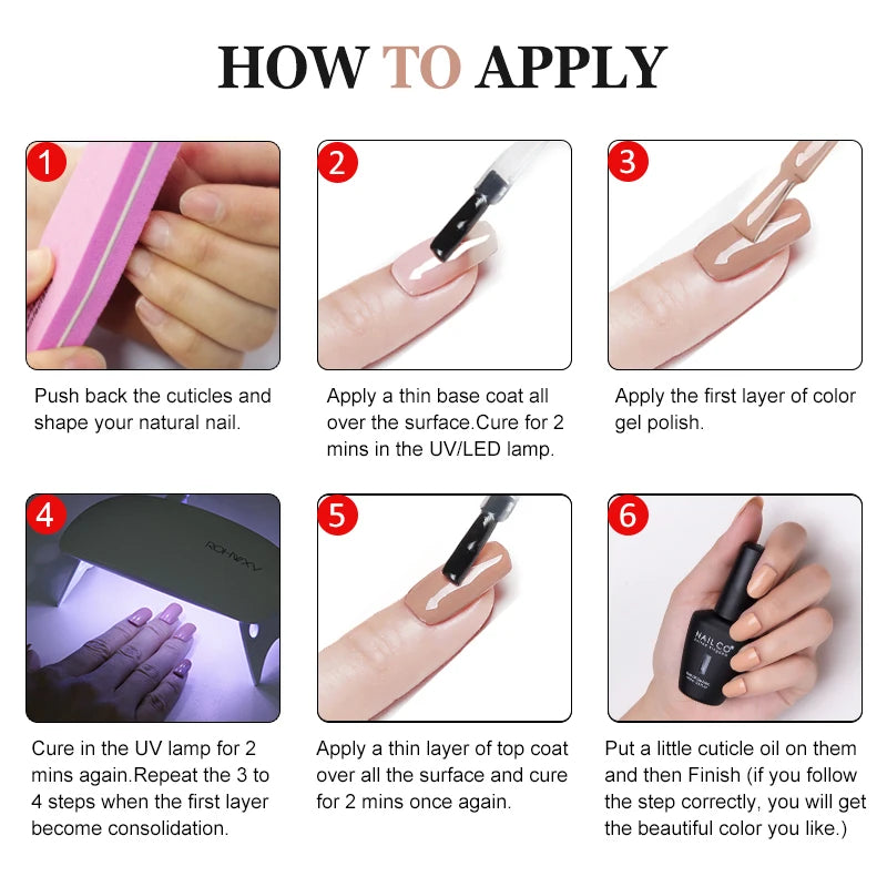 NAILCO 15ml Hema TPO Free Gel Nails Poilsh Vernis Semi Permanent UV Varnish Gel Nail Art Manicure Design TOP BASE Varnish Hybrid