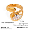 YHTOT Minimalist Stainless Steel Becca Adjustable Ring Zircon Water Drop Stackable Ring Women's Jewelry Gift for Her