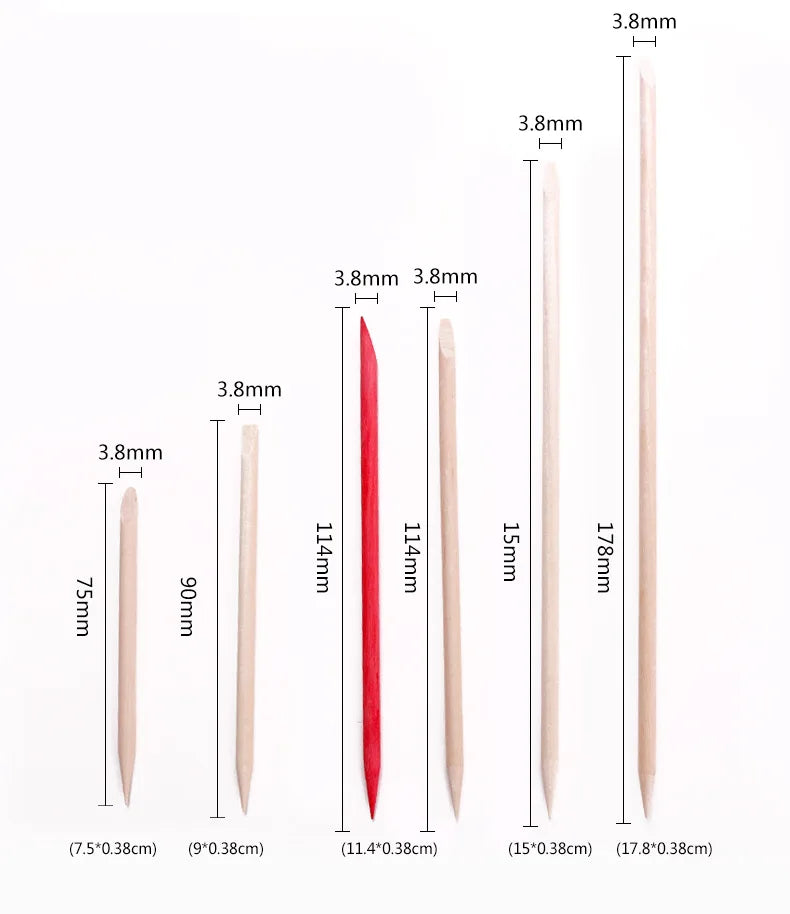 50-300pc/Set for Nail Different Sizes Orange Wood Sticks Cuticle Pusher Cuticle Remove Tool Manicure Pedicure Care nails