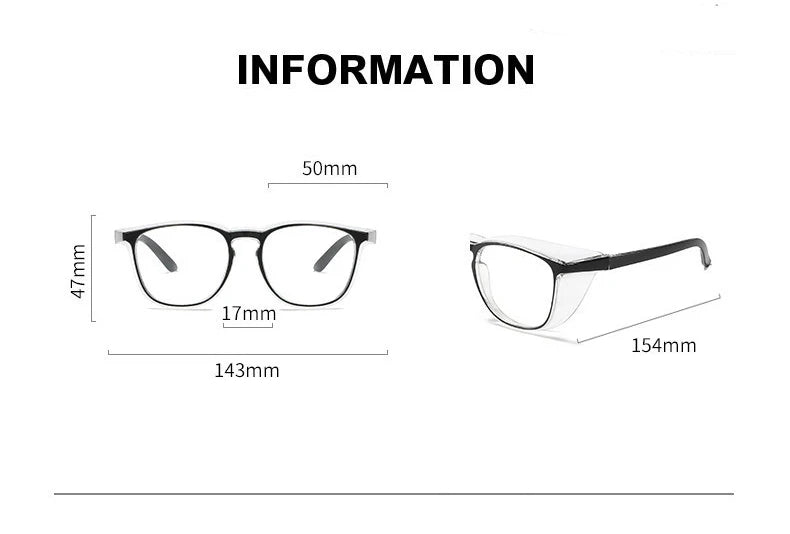 Safety Glasses Anti Fog Goggles Protective Glasses Side Shields Anti Blue Light protection Eye Glasses for Men Women Reading Gla