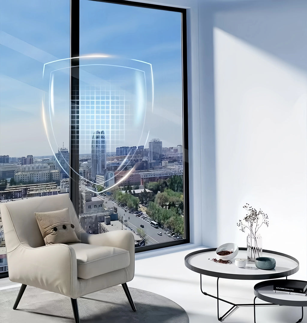 Silver Sun Protection and Heat Insulation Film Glass Sticker, Anti-Peeping, Anti-Light Leakage, Blackout Balcony Sunshade, One-Way Perspective Privacy Window Film