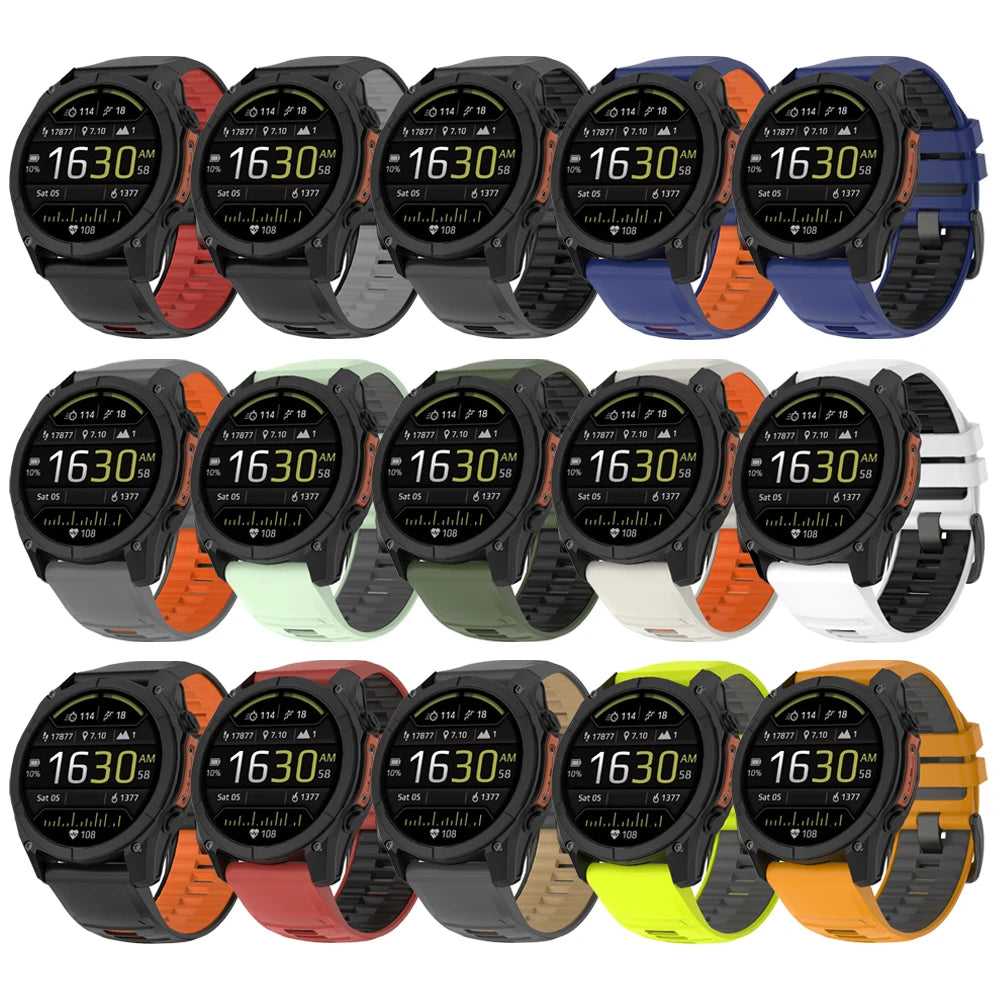 22/26mm Silicone Watchband Fenix 8 Pro Sport Strap For Garmin Tactix 7/Quatix8 Forerunner 970 965 Instinct 2X Quick Fit Bracelet