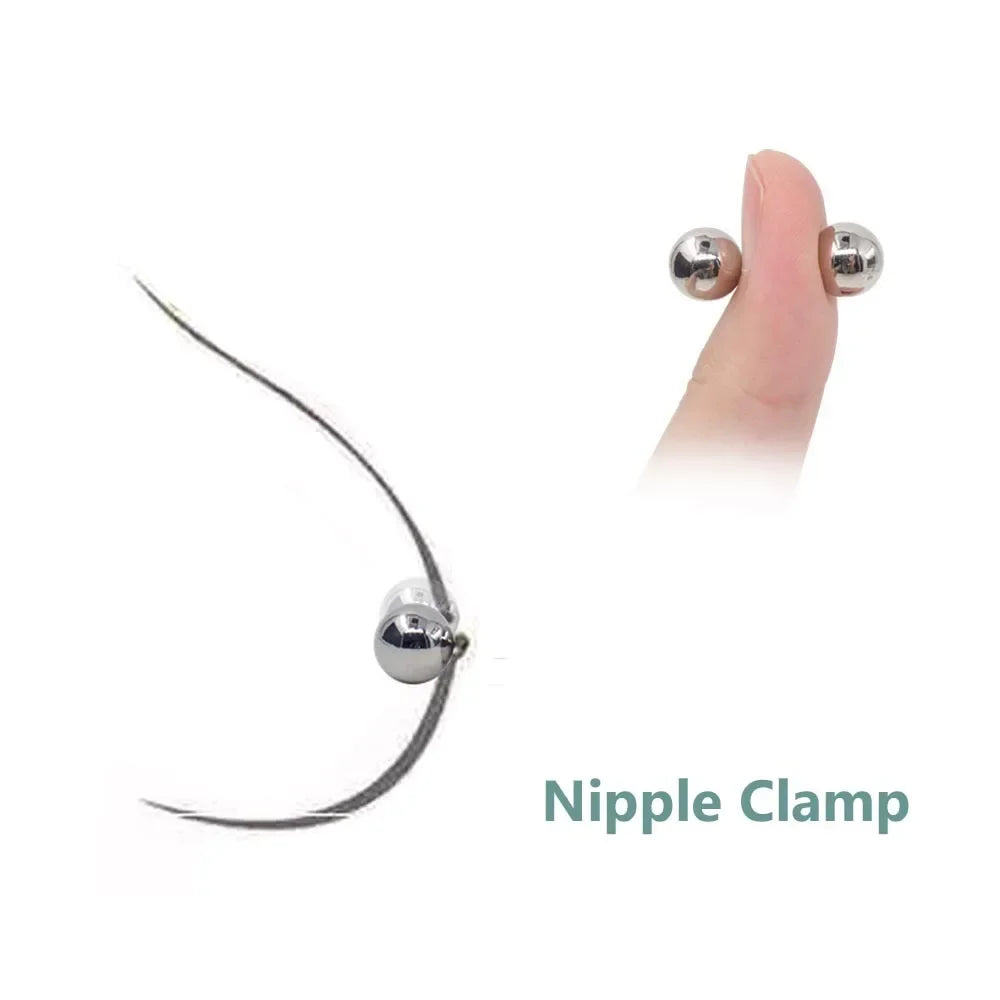 2Pcs Nipple Clip and Studs Magnet Orbs Personal Fake Nipple Piercing Ring Powerful Magnet Non Piercing Giant Magnet Balls Women