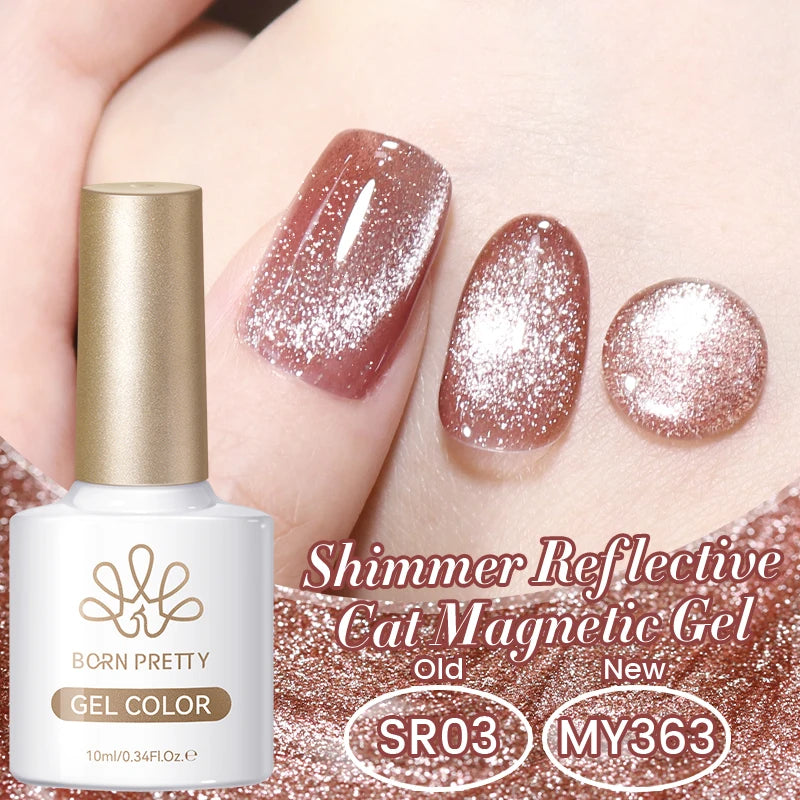BORN PRETTY 10ml Silver Water Light Cat Magnetic Gel Nail Polish Nail Supplies Vernis Semi Permanent Gel for Fall Winter Nails