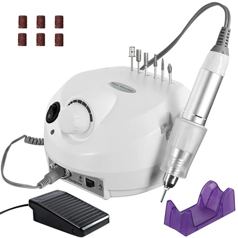Electric 30000 RPM Nail Drill Machine Kit with Foot Pedal Nail Drill Bits Nails Manicure Set Nail Grinder for Gel Remove Polish