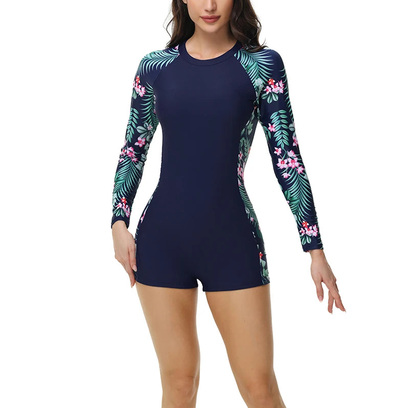 2024 Women Swimsuits One Piece Sports Beach Bathing Suits with Zipper Woman Monokini Lady Bodysuits Sunscreen Surfing Swimwear