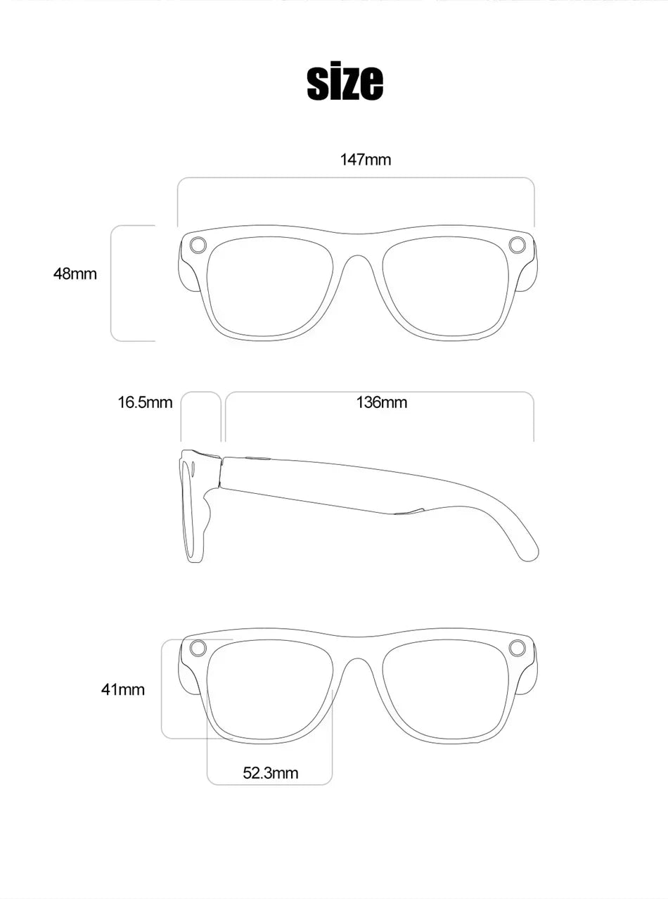 Lenovo AI Smart Glasses With 8K 1200mp Camera Chat Gpt Touch Sport Sunglasses Music Player Bluetooth Calling Voice Assistant