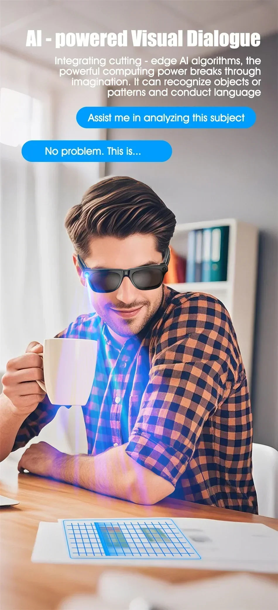 Lenovo AI Smart Glasses With 8K 1200mp Camera Chat Gpt Touch Sport Sunglasses Music Player Bluetooth Calling Voice Assistant
