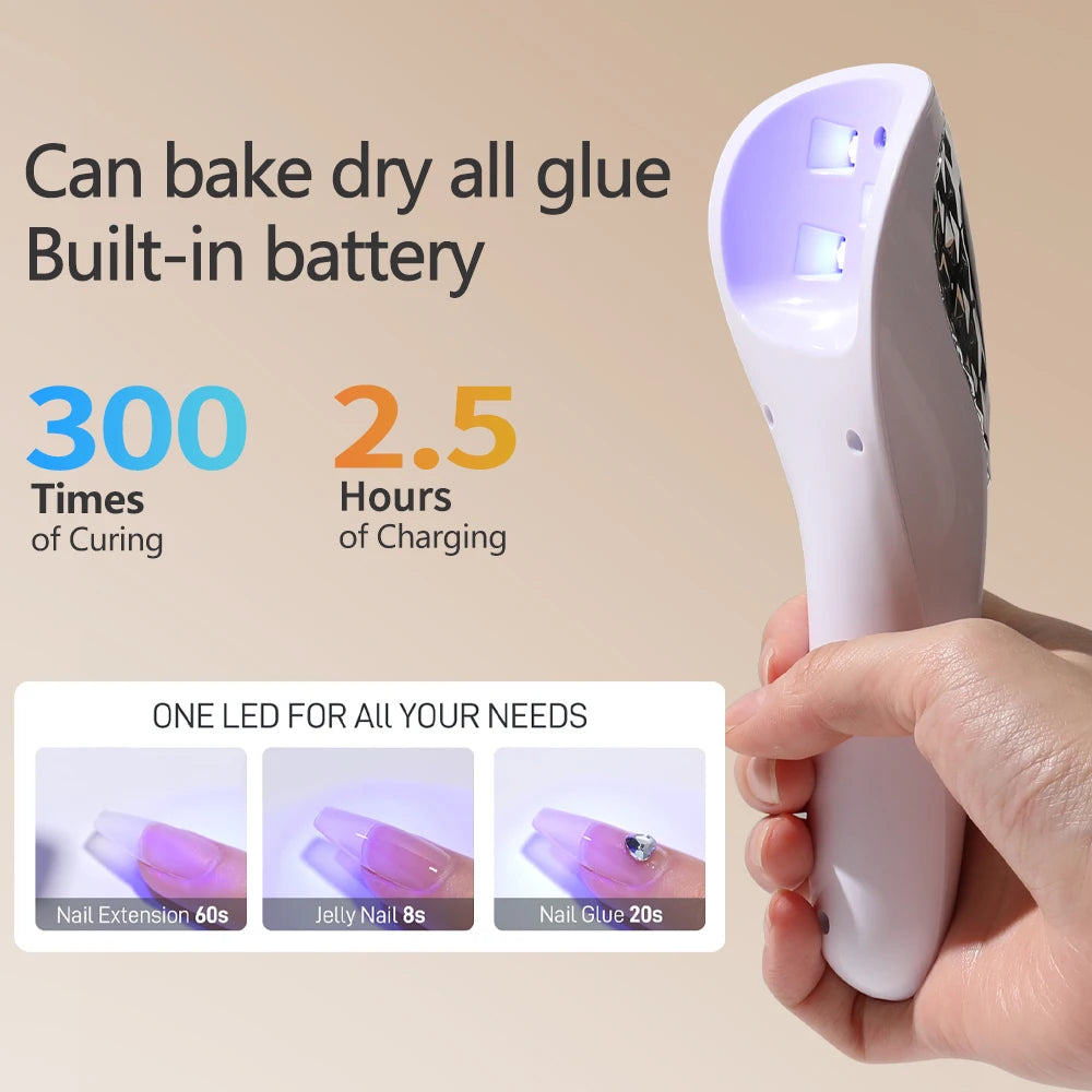 LINMANDA Handheld UV LED Lamp for Nails Drying Lamp Rechargeable Mini Manicure Lamp Nail Dryer For Gel Polish Manicure Tools