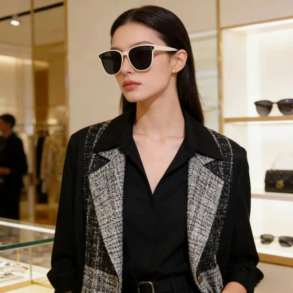 Oversized SquareSunglasses for Women Men, UV400 Protection Driving Shades,Trendy All-Match Fashion Sun Glasses for OutdoorTravel