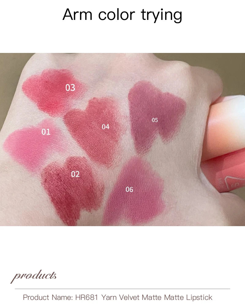HERORANGE yarn felt velvet fog matte lipstick fog face velvet color holding makeup lifting color whitening lipstick