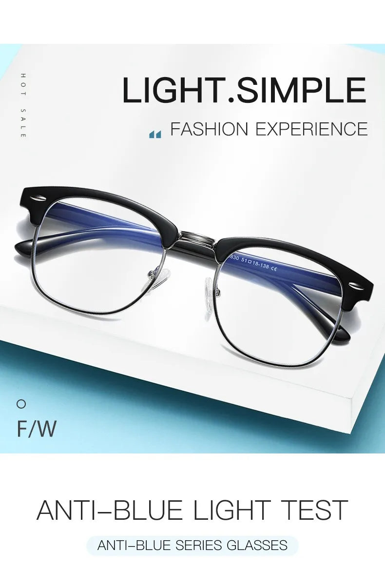 1pcs Men Retro Anti Blue Light Computer Glasses Reading And Gaming Glasses
