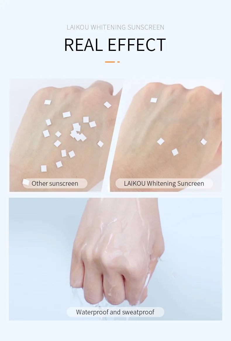 Hot Sale Skin Whiten Cream Repair Facial Best Sunscreen Spf 50 Face for Black Oily Skin Two in One Lightening Sunblock Products