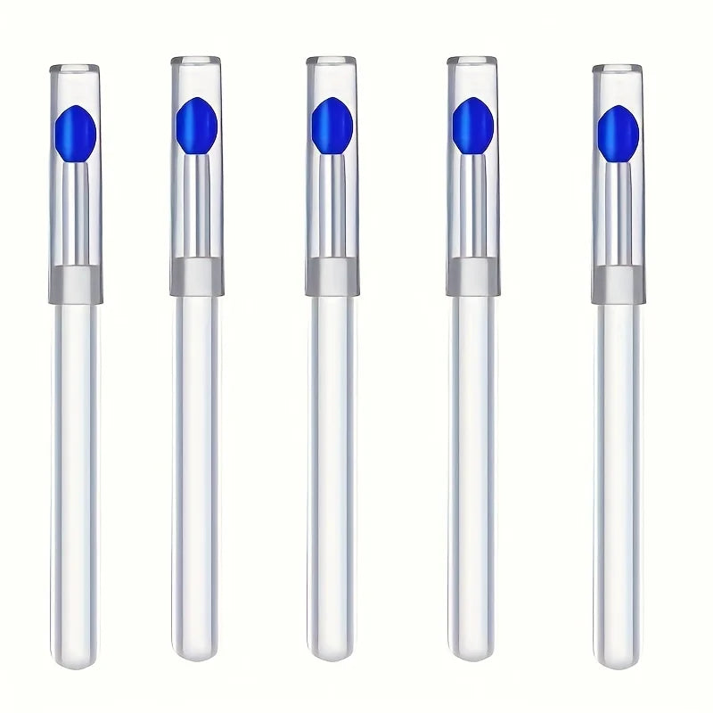 5 reusable silicone nail brushes with mirror effect - double head makeup&nail polish applicator