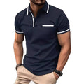 New Solid Color Polo Shirt Men's Short Sleeve Button Tshirts Lapel Lightweight Turn-down Streetwear Sport Casual Fitness Tops