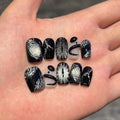 10Pcs Short Handmade Full Cover Round Head Ballerina False Nails with Design Manicure Press On Nails Artificial Wearable Nails