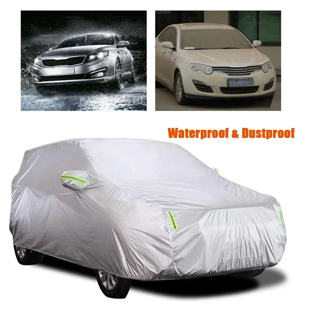 Car Cover Full Covers with Reflective Strip Dustproof UV Scratch-Resistant Sunscreen Protection for 4X4/SUV Business Car